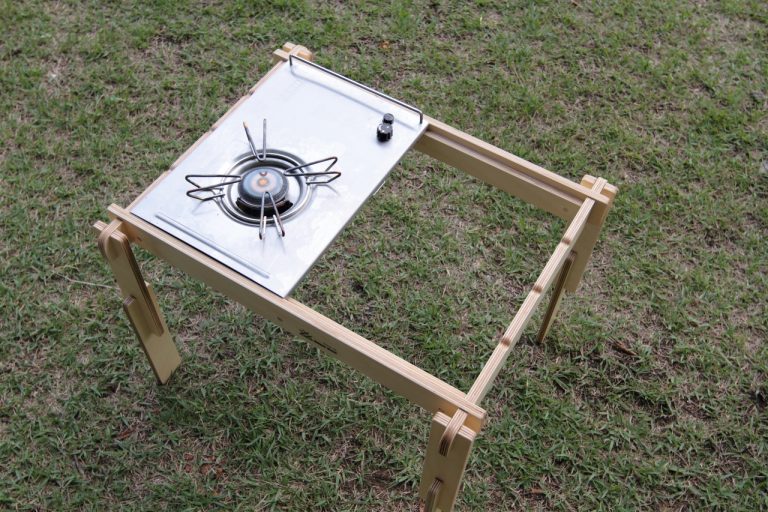 [캠핑용품] 원버너플레이트 거치 가능한 IGT테이블, 유니크우드 우드링크 IGT M