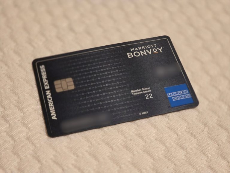 Marriott Bonvoy credit card Canada physical card on table