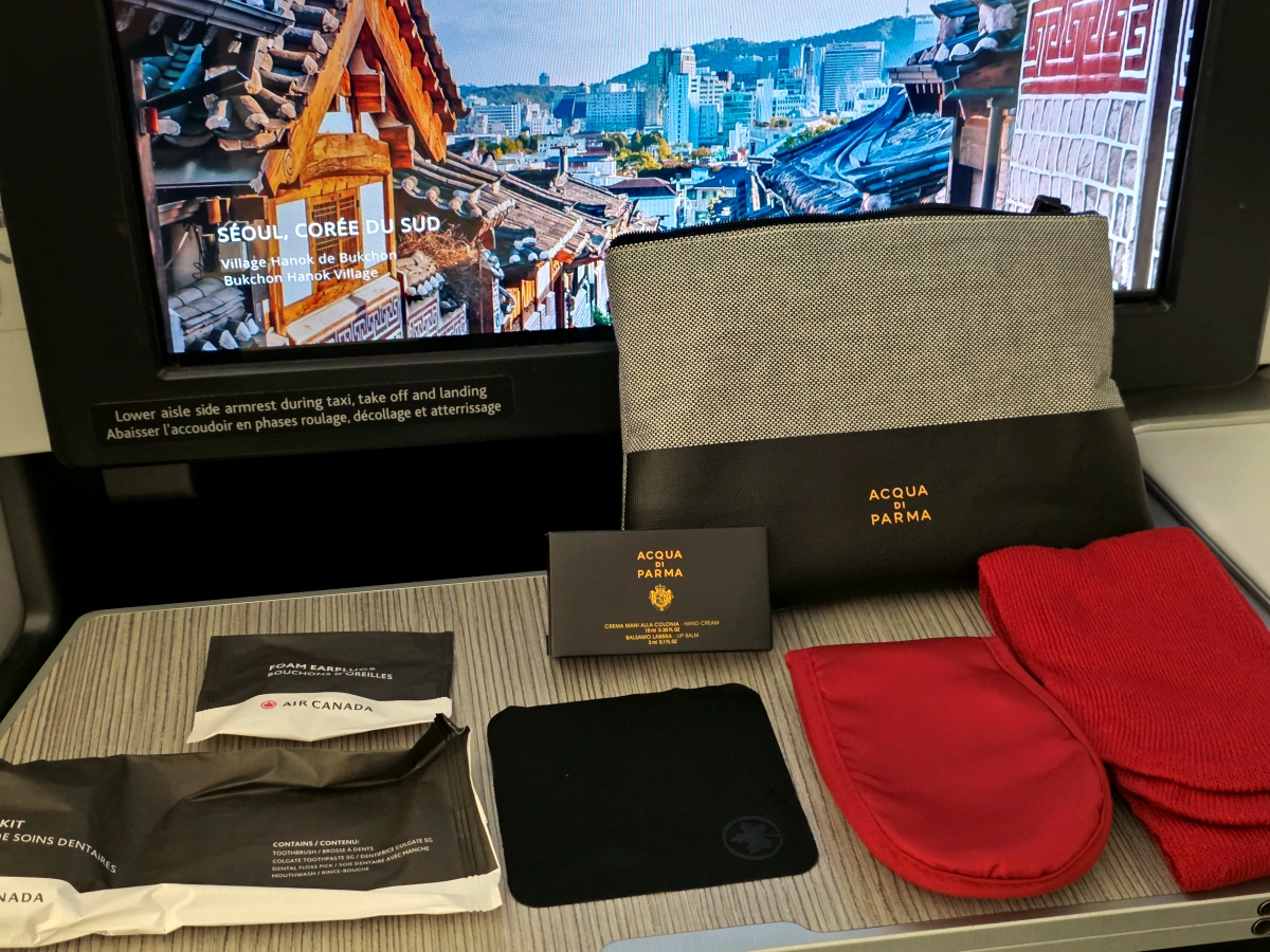 Air Canada Business Class amenity kit by Acqua di Parma