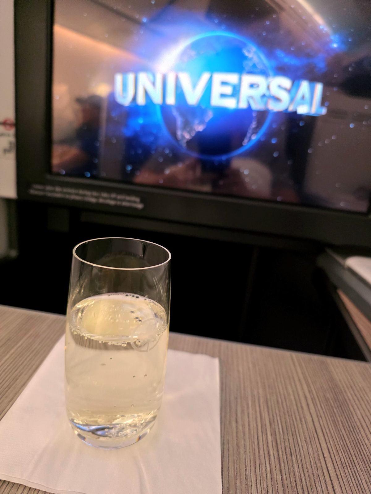 Air Canada Business Class welcome champagne