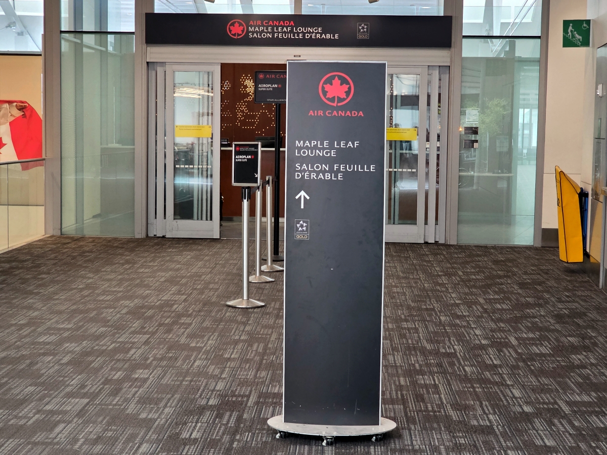 Air Canada Maple Leaf Lounge entrance at Toronto Pearson