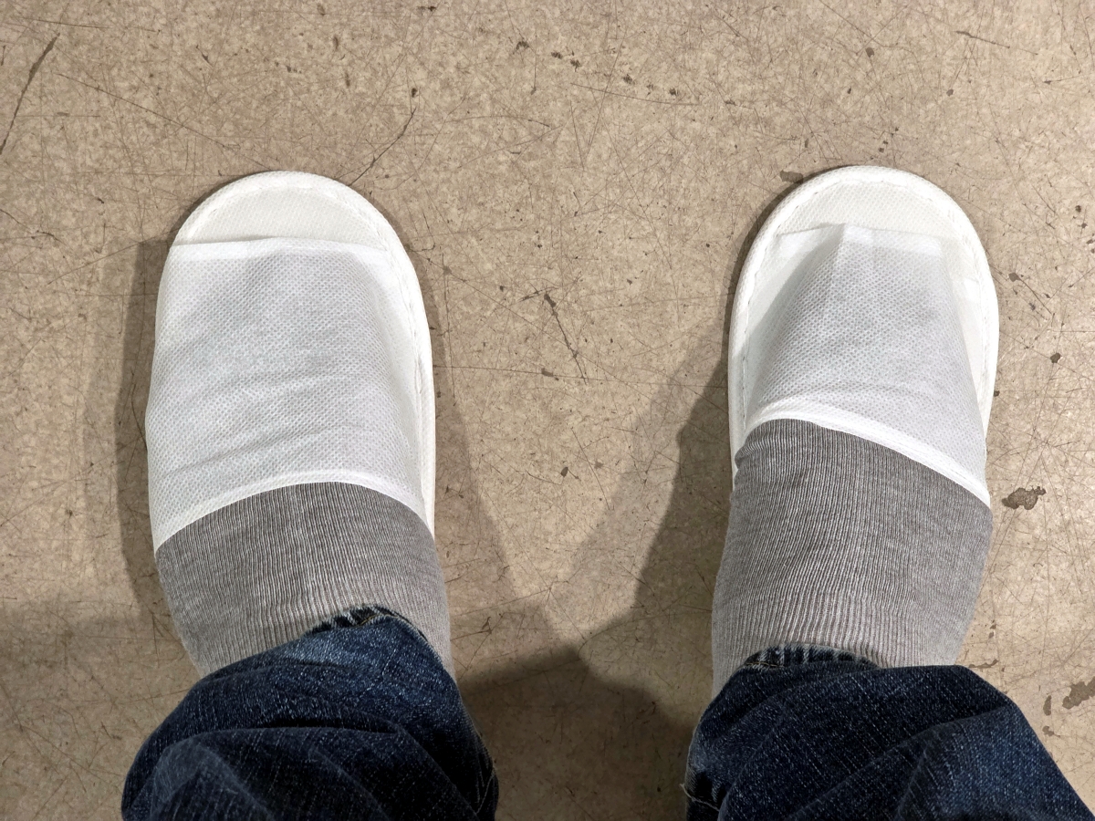 room slippers provided at myeongdong capsule hotel