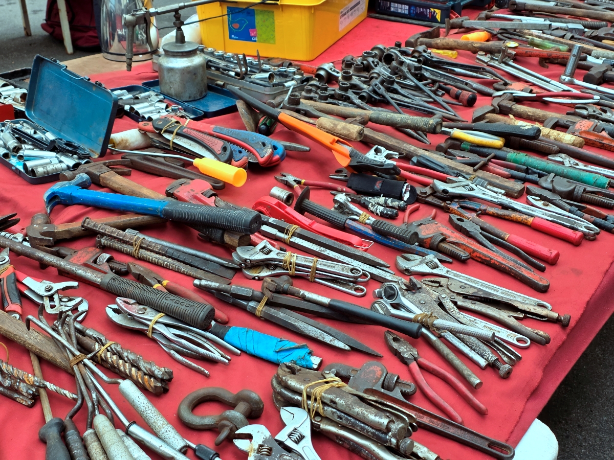 antique tools at dongmyo flea market seoul