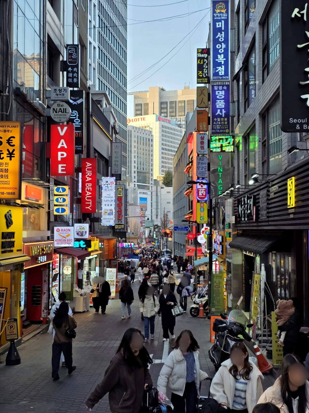 Shopping street in Myeongdong Seoul