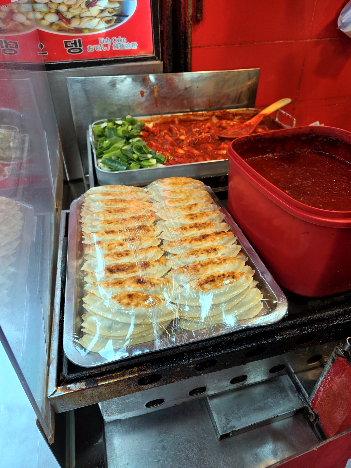Fried dumplings at Shinsegae Topokki in Myeongdong