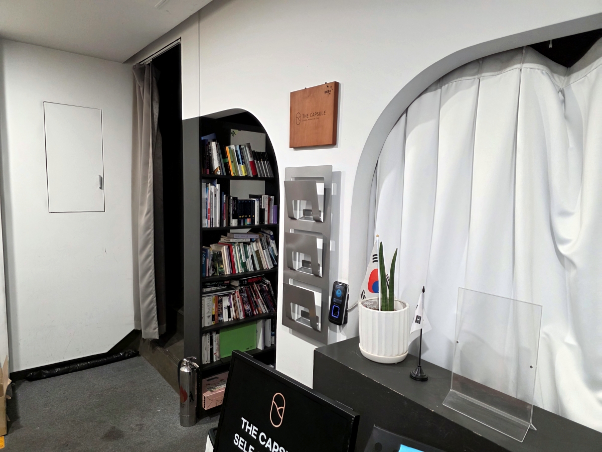 lobby area inside THE CAPSULE Myeongdong