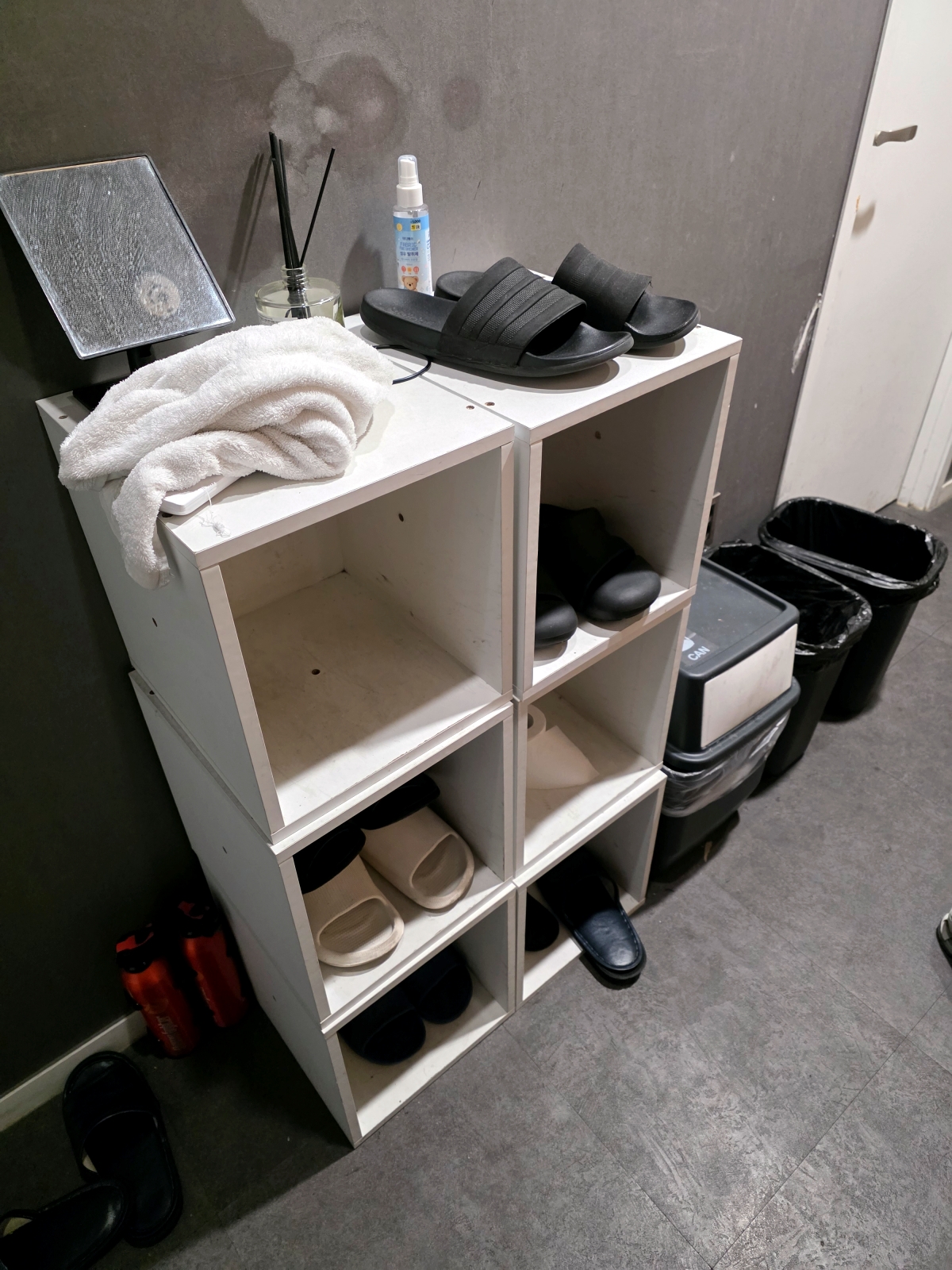 shoe rack area at THE CAPSULE Myeongdong