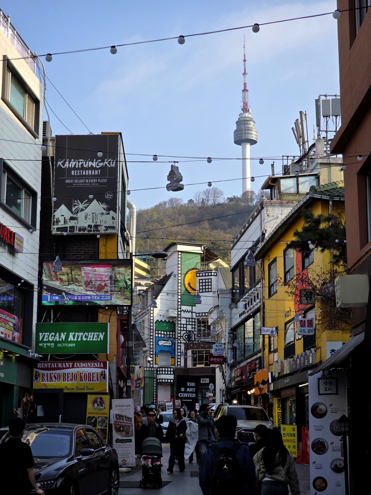 Walking past Pacific Hotel toward The Cube Hotel Myeongdong