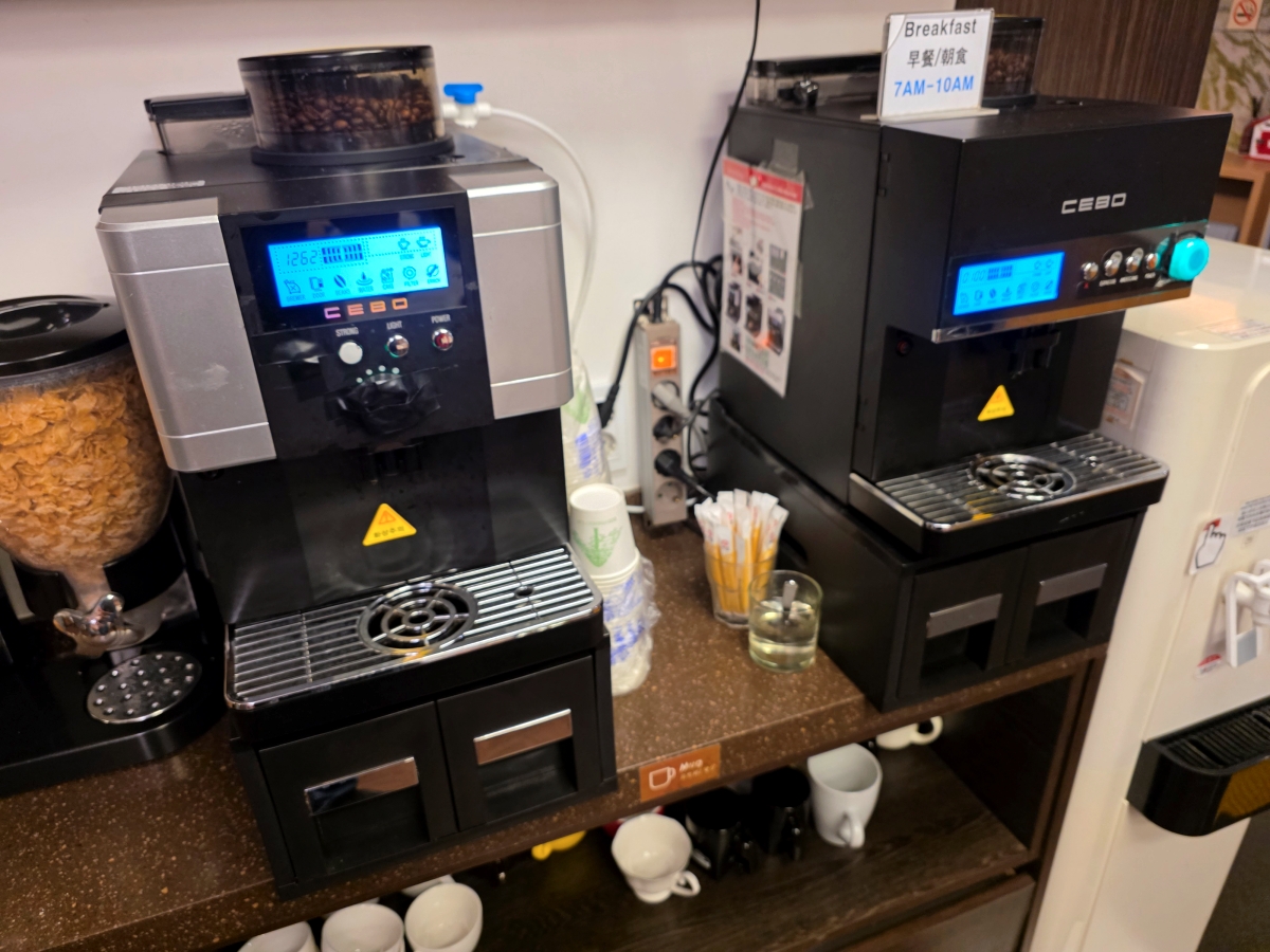 Step Inn Myeongdong breakfast coffee machine