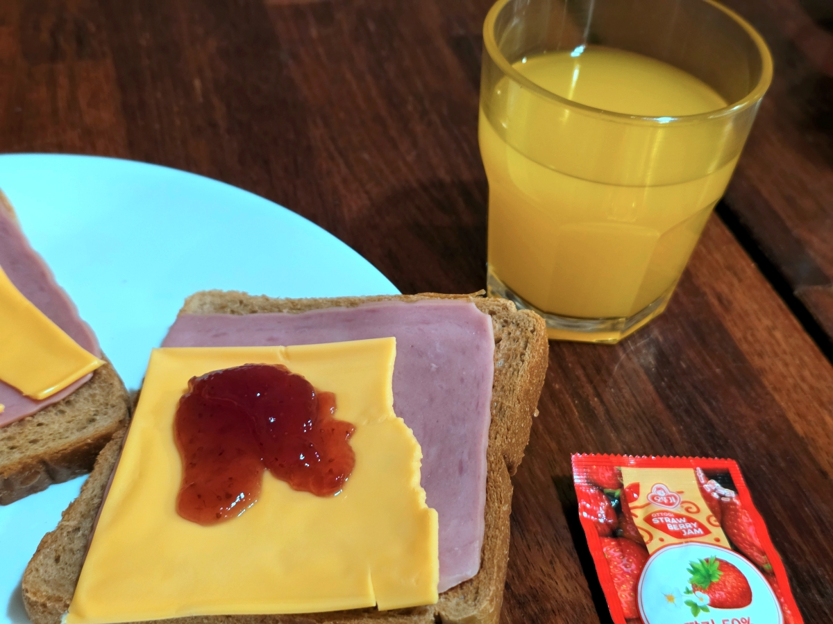 simple but filling breakfast Step Inn Myeongdong