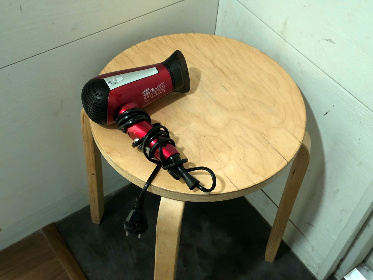 hair dryer outside bathroom Step Inn Myeongdong