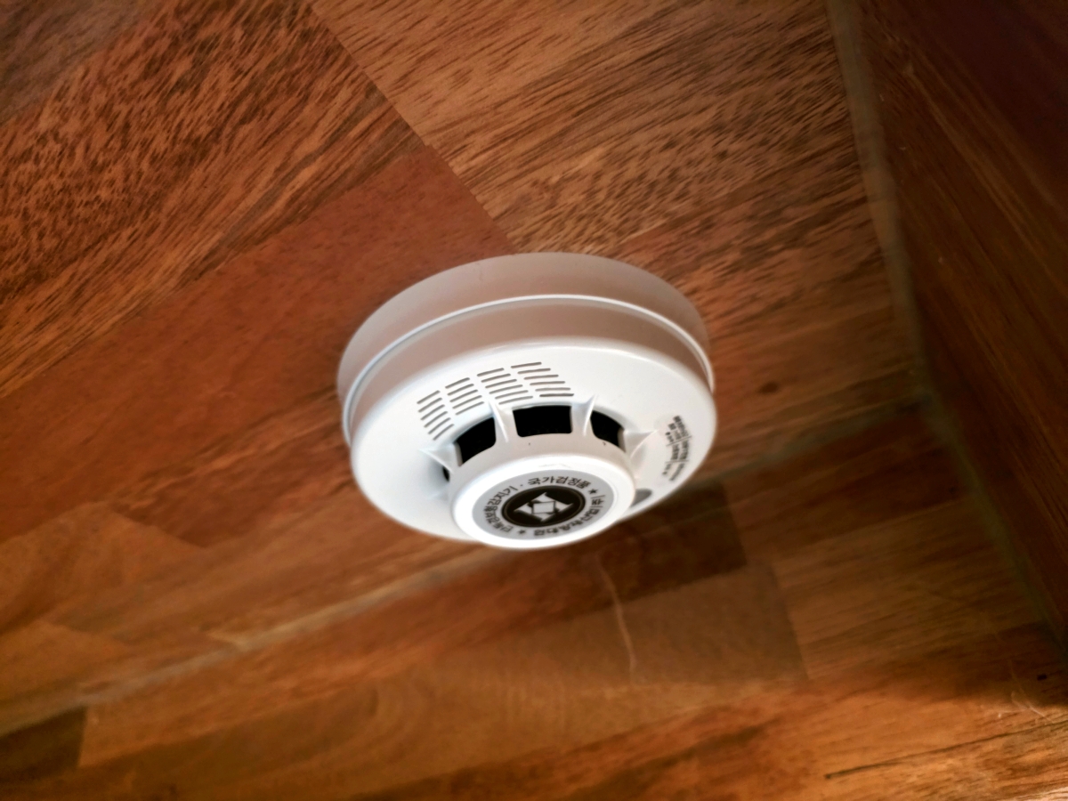 Fire detection sensor inside capsule at The Cube Hotel Myeongdong