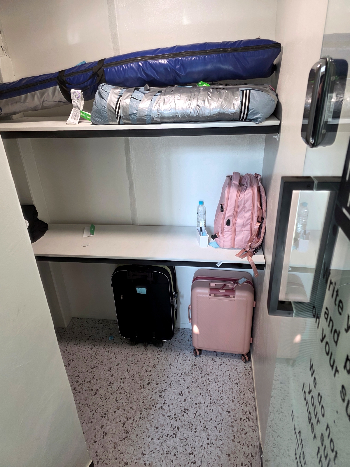Luggage storage area between 2nd and 3rd floors at The Cube Hotel Myeongdong