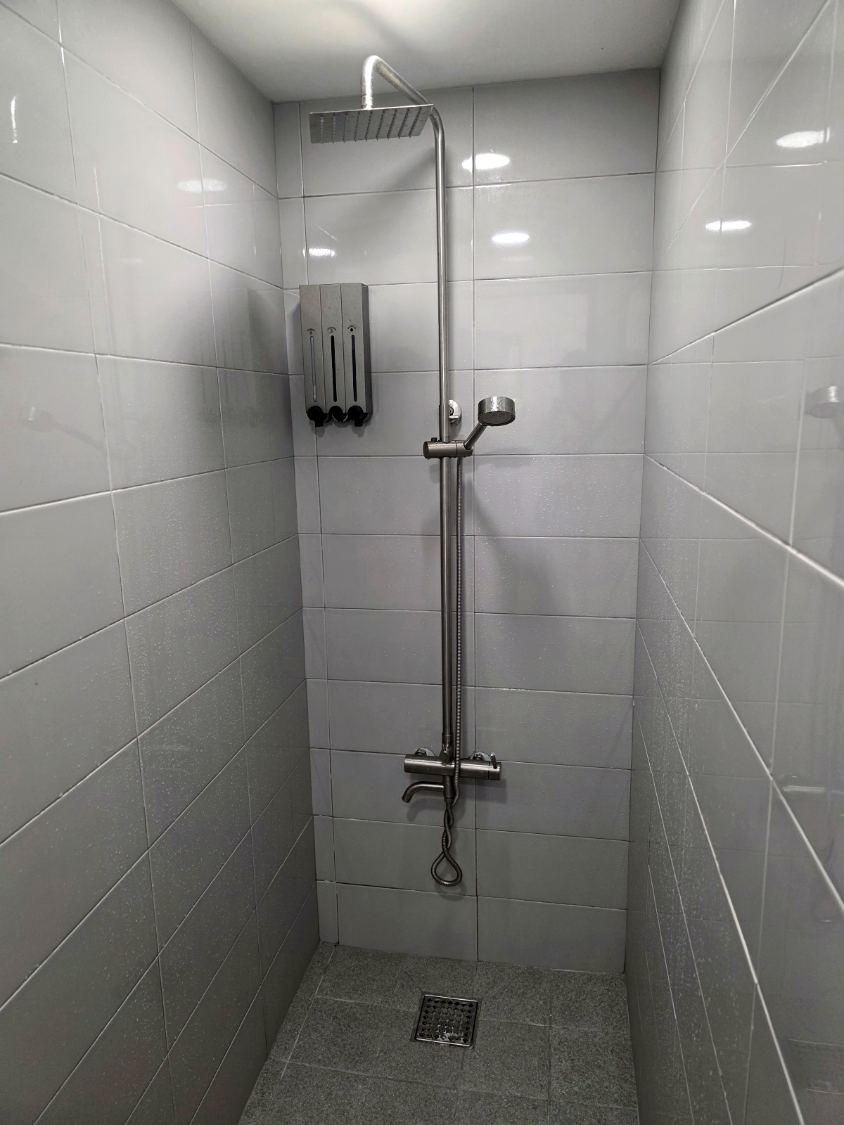 Shower room inside The Cube Hotel Myeongdong with good water pressure