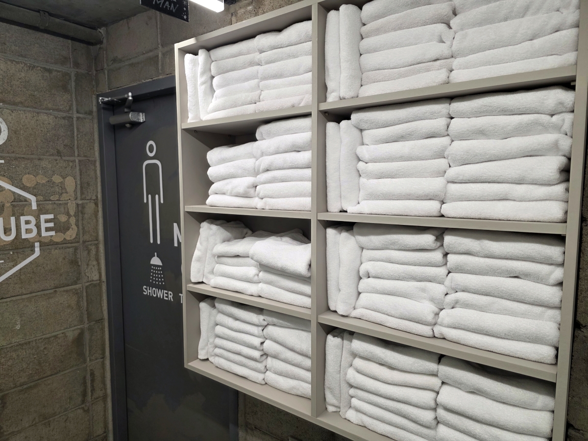 Towels available for guest use at The Cube Hotel Myeongdong